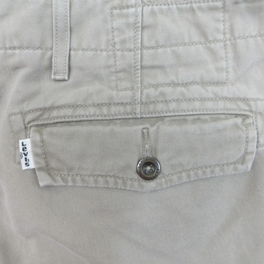 Levis Cargo Shorts Mens 34x11‎ Beige 100% Cotton Canvas Utility Hiking Outdoor